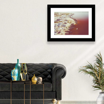 Lake Retba Shoreline Aerial Wall Art