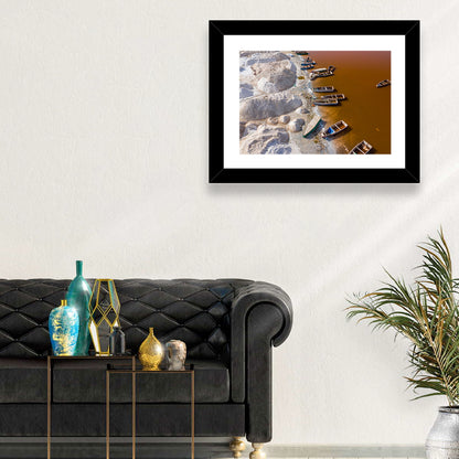 Lac Rose Boats and Salt Mounds Wall Art