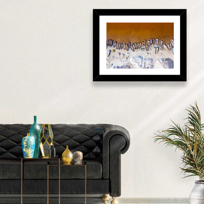 Lac Rose Boats Aerial View Wall Art