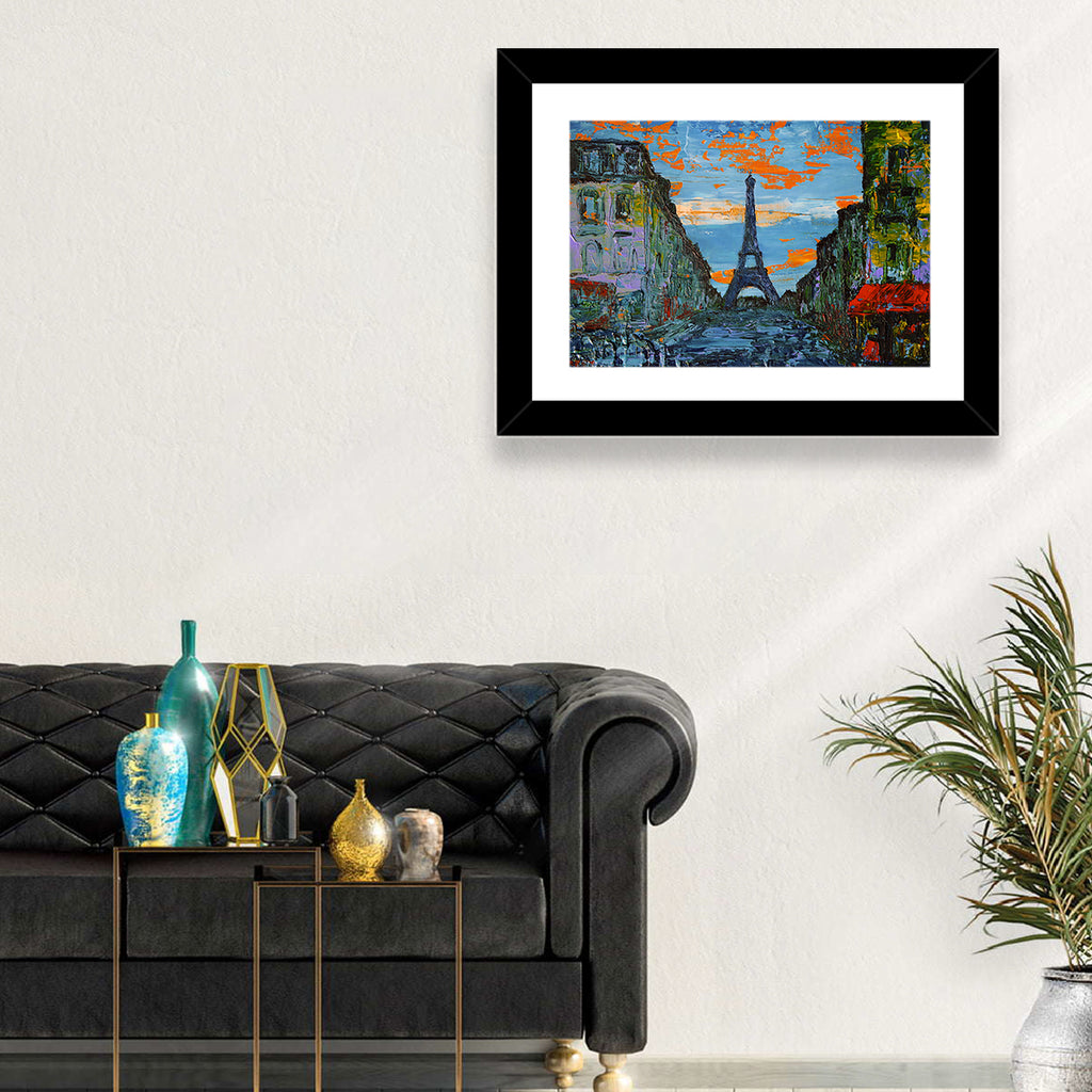 Paris Dusk Street, Eiffel Tower Wall Art