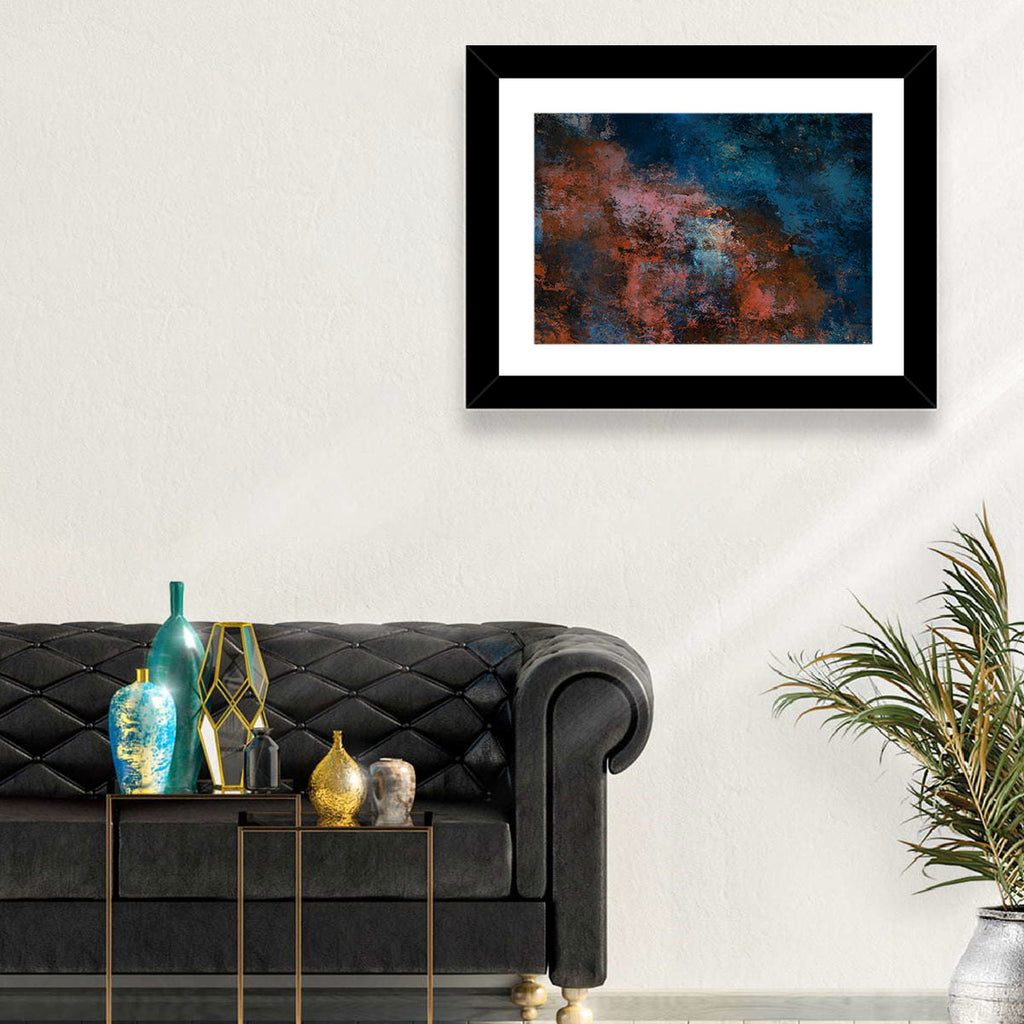 Blue to Rust Color Field Wall Art
