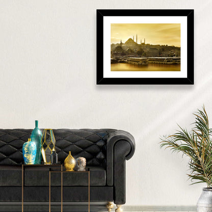 Suleymaniye Mosque Sunset Silhouette Wall Art