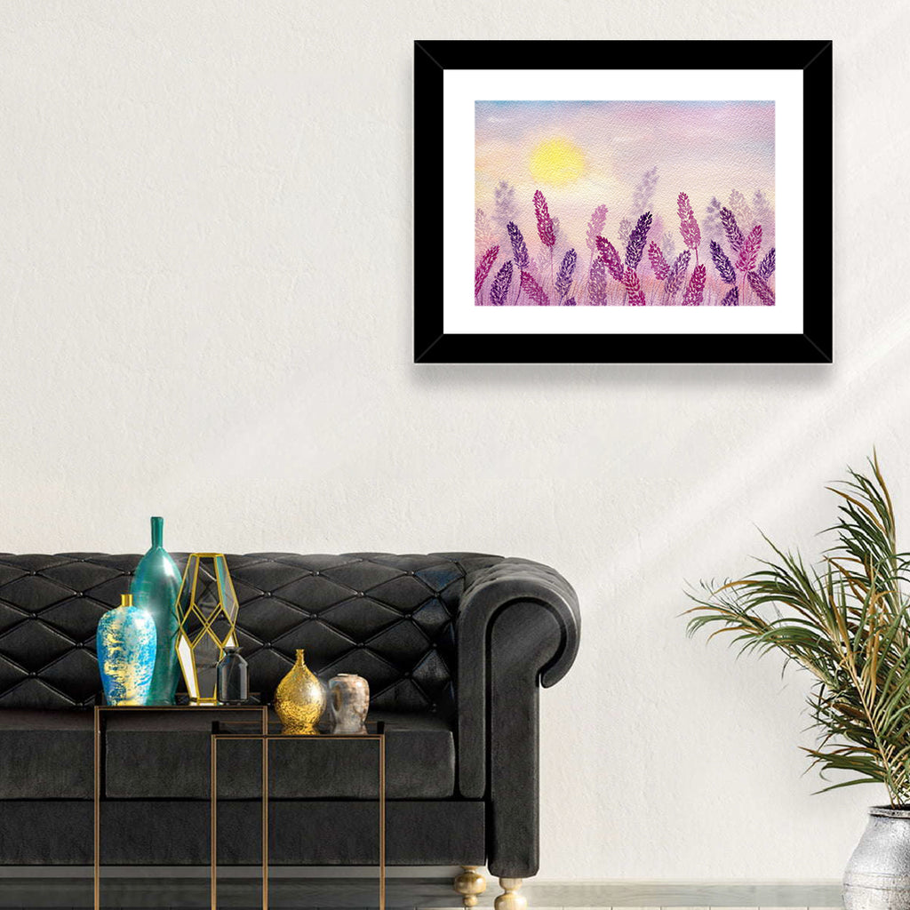 Sunlit Lavender Field Wall Art