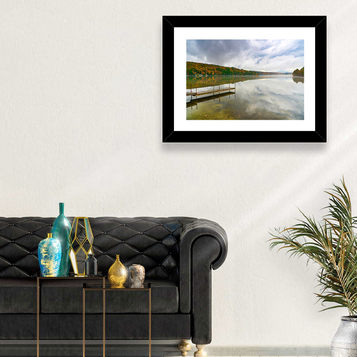 Misty Dock at Lake Squam Wall Art