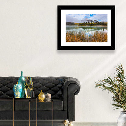 Pyramid Mountain with Golden Grasses Wall Art