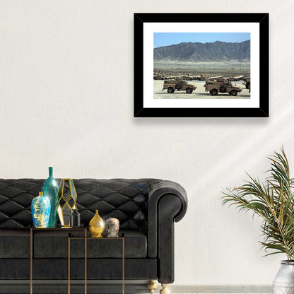 Mrap Vehicles in Desert Landscape Wall Art
