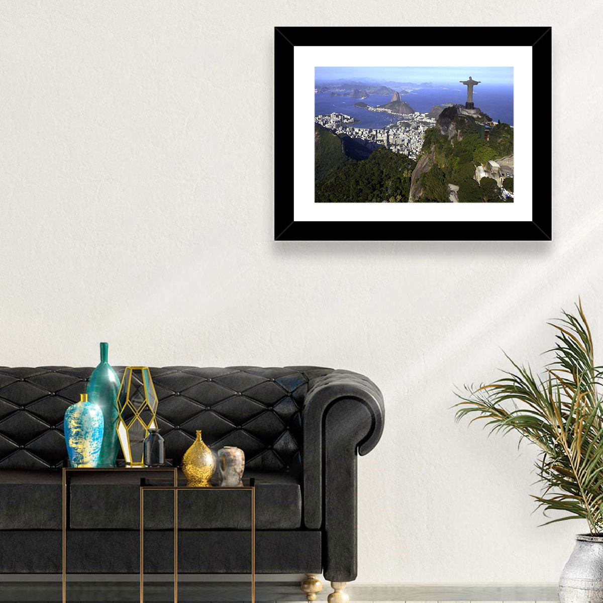 Christ the Redeemer Over Rio De Janeiro Wall Art in a room, landscape