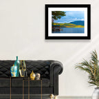 Lake George Boathouse in Autumn Wall Art