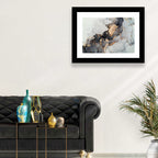 Black Fire Marble Abstract Wall Art