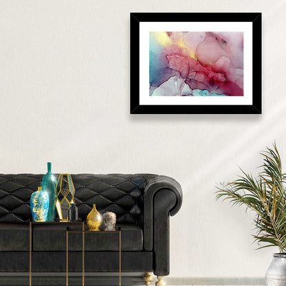 Pink and Gold Fluid Abstract Wall Art