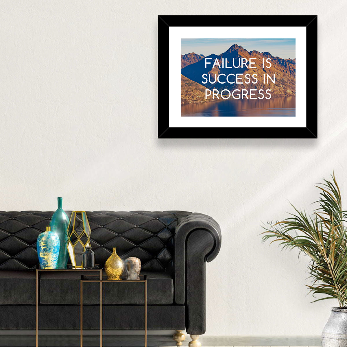 Failure Is Success in Progress Wall Art in a room, landscape