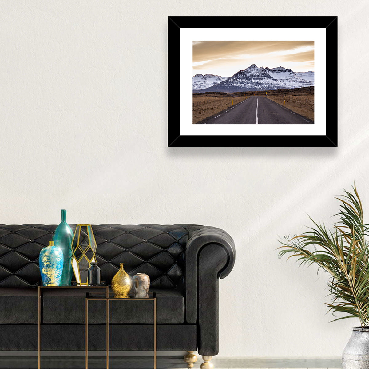 East Fjords Road at Dusk Wall Art in a room, landscape