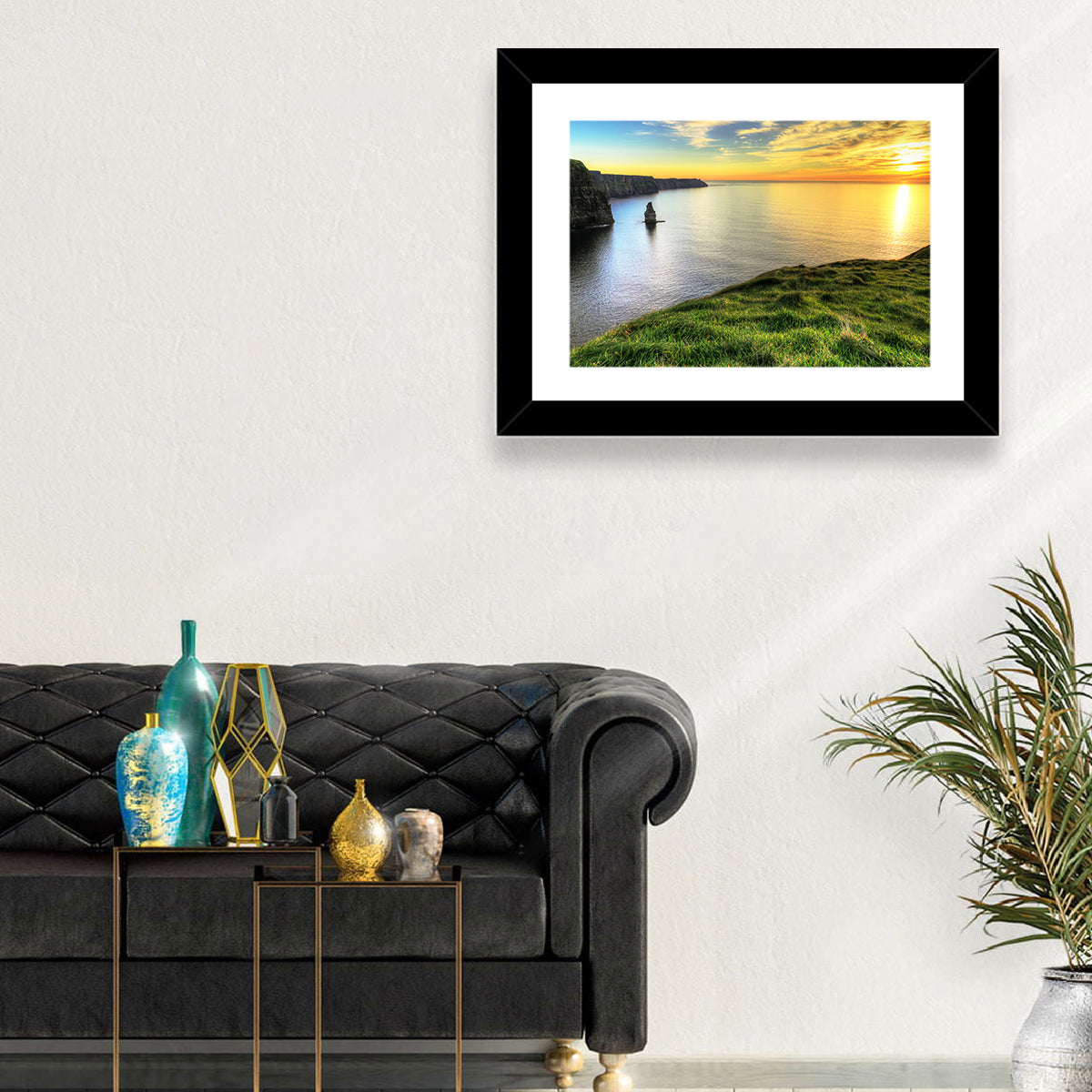 Cliffs of Moher at Sunset Wall Art in a room, landscape