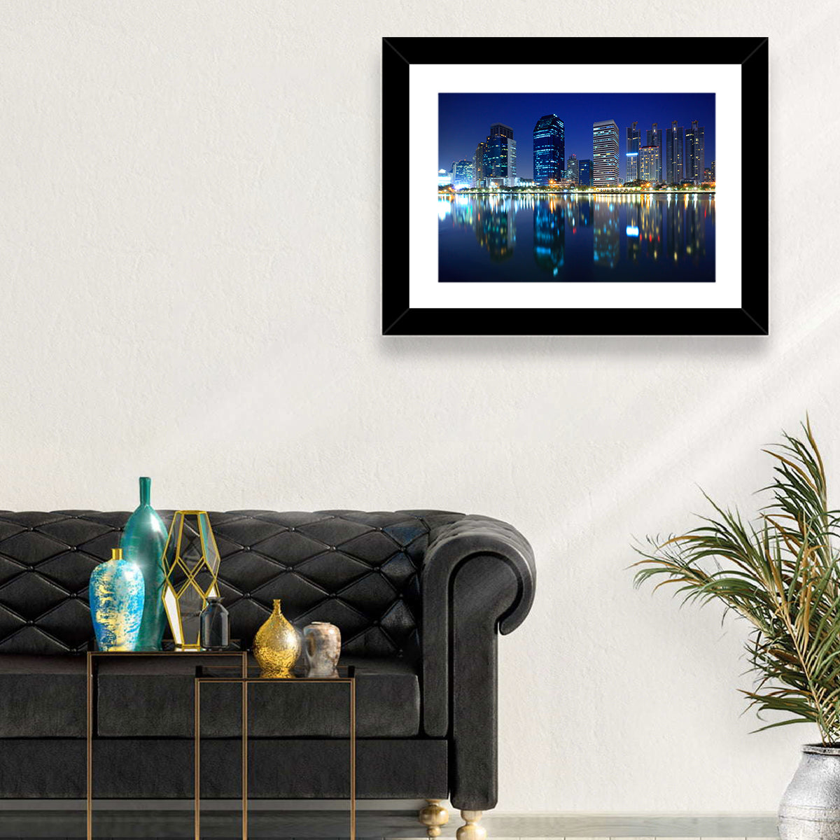 Benjakitti Park Night Skyline Wall Art