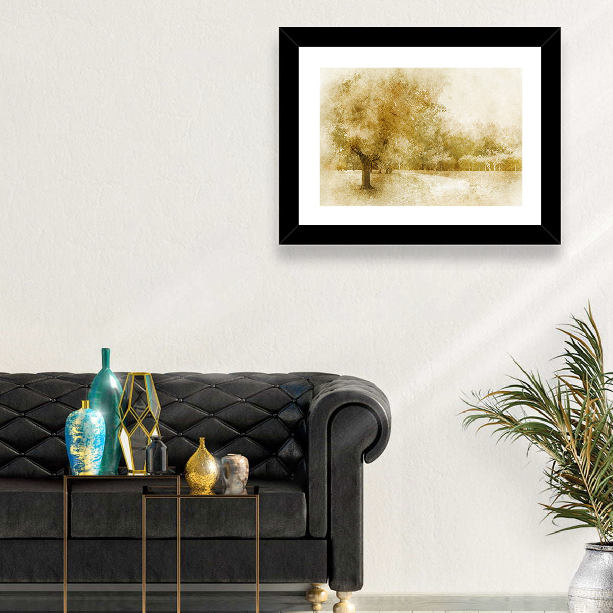 Sepia Orchard Pathway Wall Art
