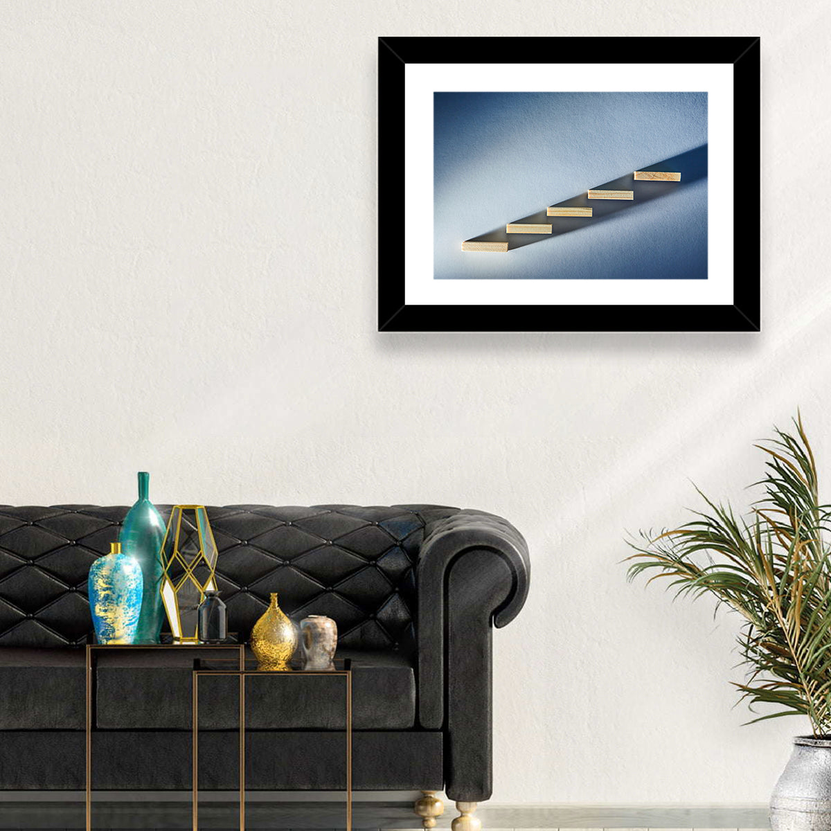 Five Wooden Steps Abstraction Wall Art
