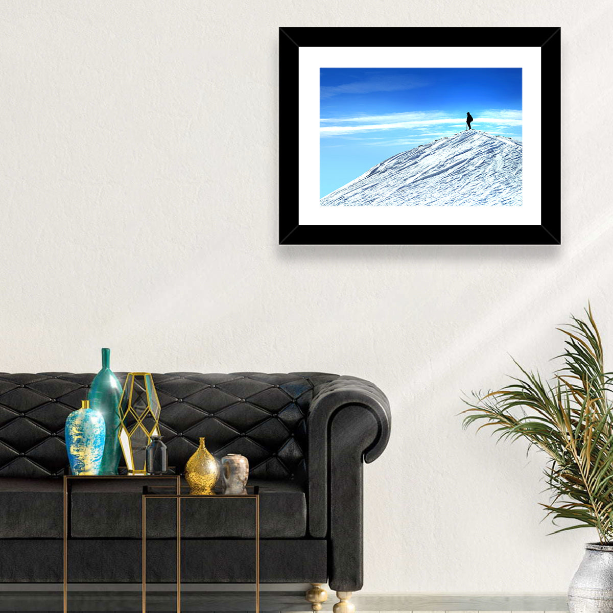 Mountaineer Summit Silhouette Wall Art
