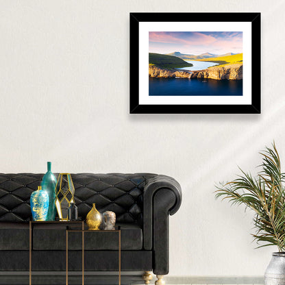 Sørvágsvatn Cliffs at Golden Hour Wall Art