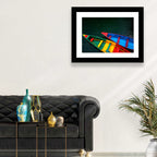 Two Colorful Boats Over Rippling Water Wall Art