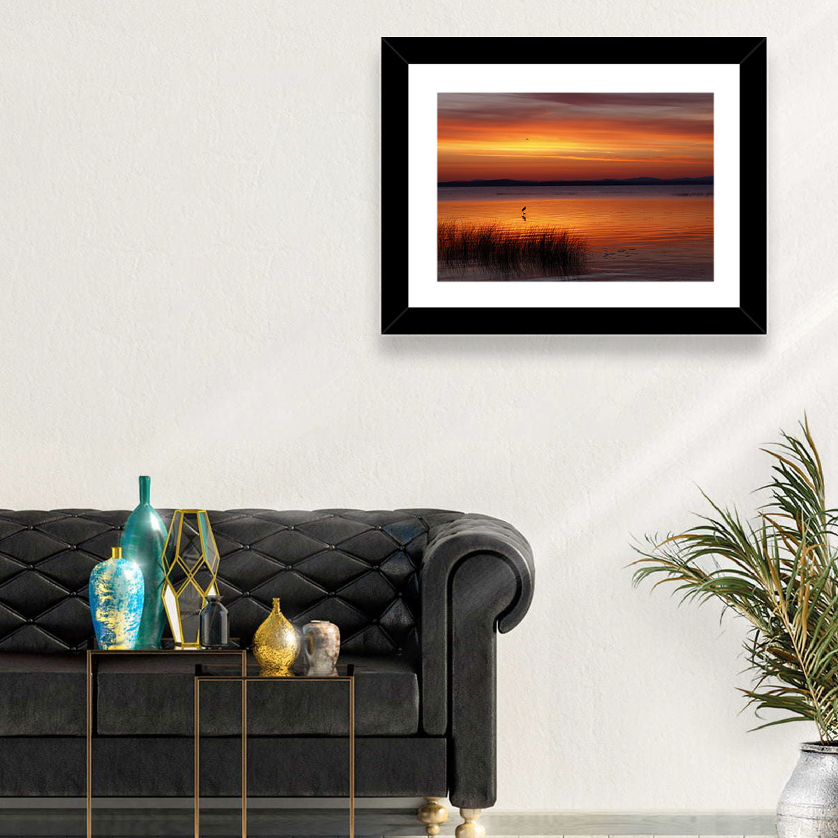 Lake Champlain Sunrise with Heron Wall Art