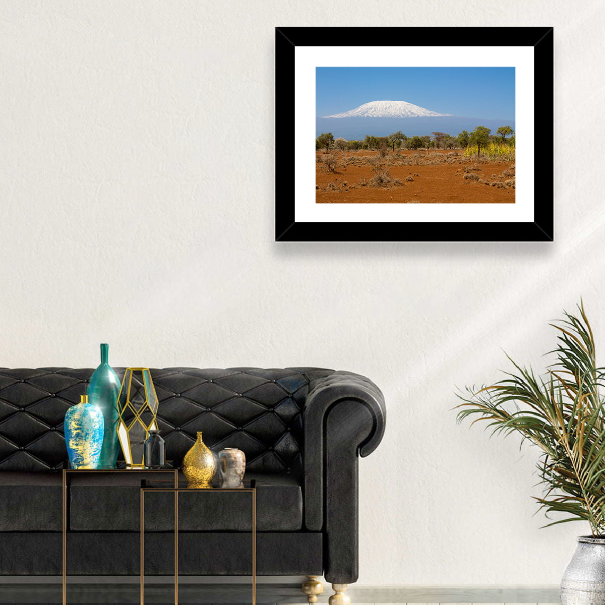 Mount Kilimanjaro Landscape Wall Art in a room, landscape