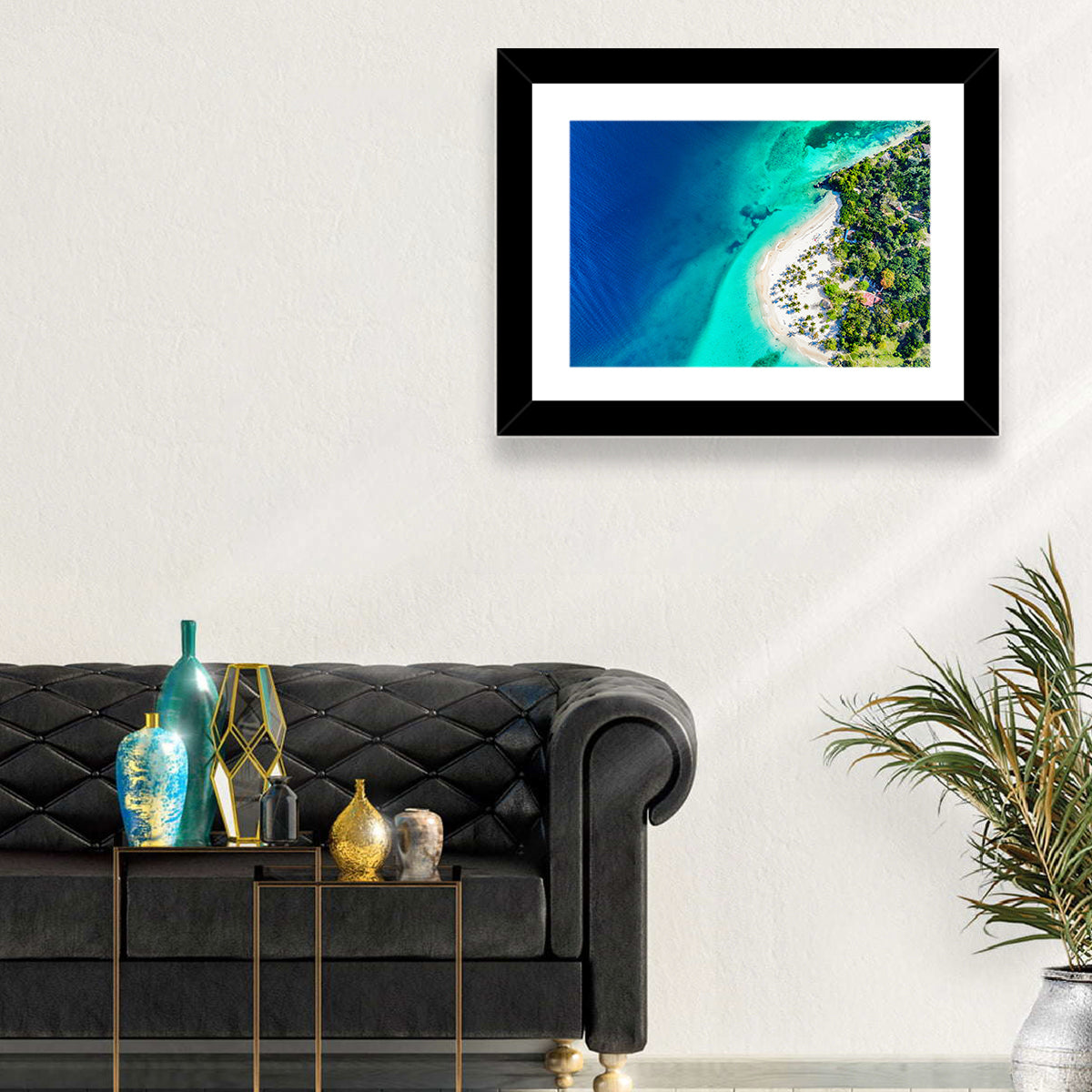 Cayo Levantado Aerial View Wall Art in a room, landscape