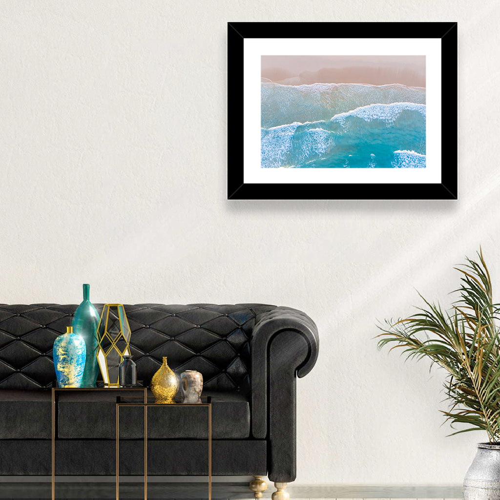Turquoise Shoreline Aerial View Wall Art