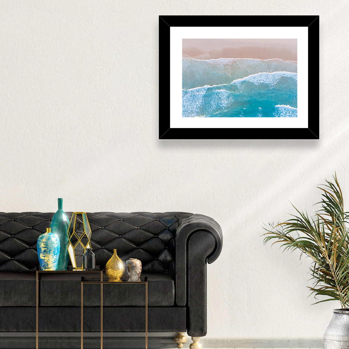 Turquoise Shoreline Aerial View Wall Art