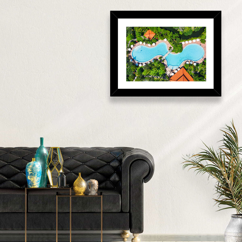 Aerial Figure Eight Resort Pool Wall Art
