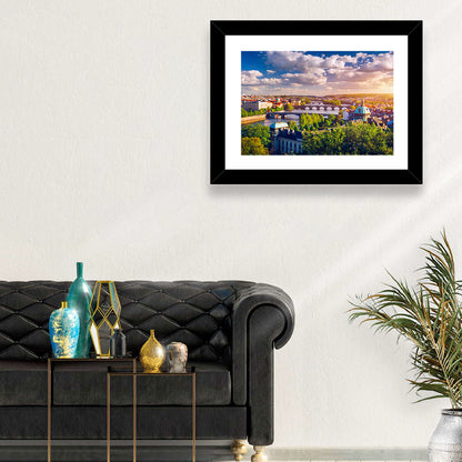 Prague Golden Hour Over Charles Bridge Wall Art