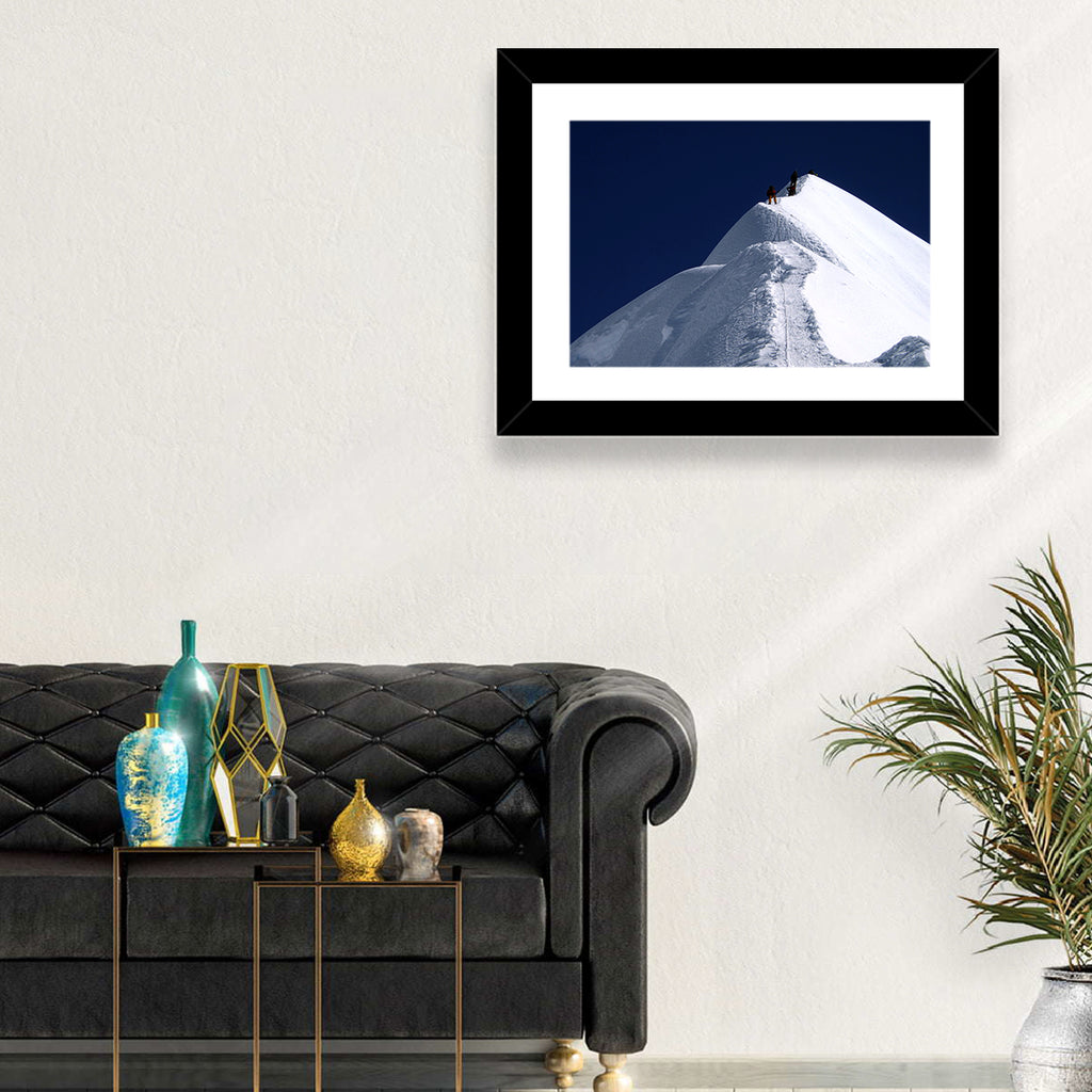 Climbers on a Snowy Himalayan Peak Wall Art