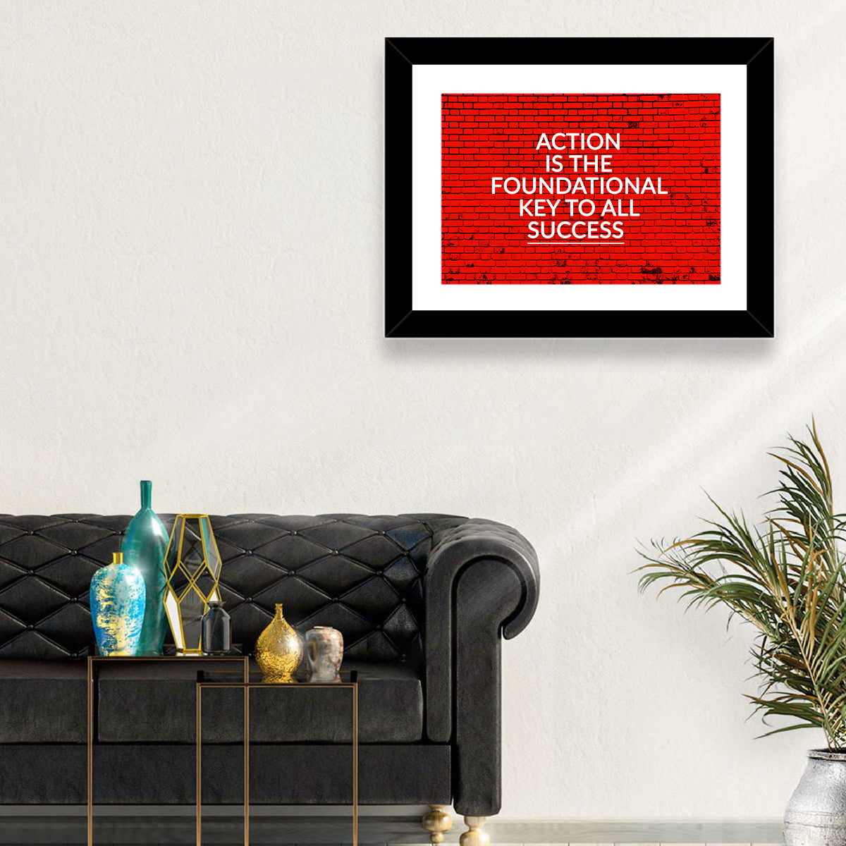 Key to Success on Red Brick Wall Art