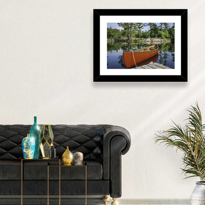 Orange Canoe on Ontario Lake Wall Art