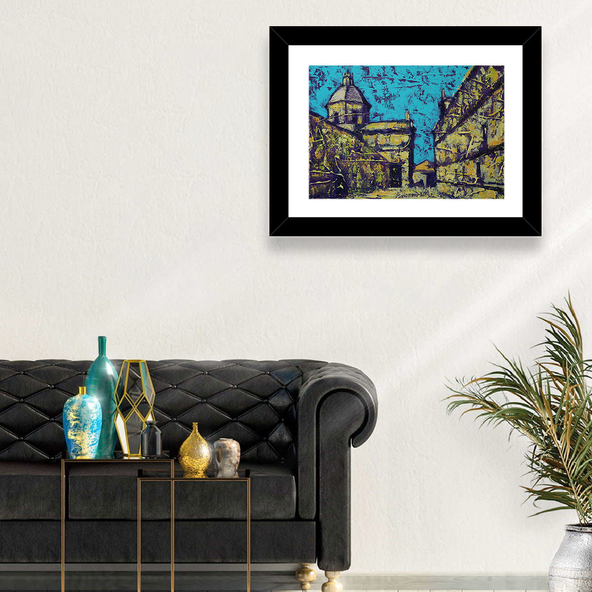 Las Agustinas Alleyway Abstraction Wall Art in a room, landscape