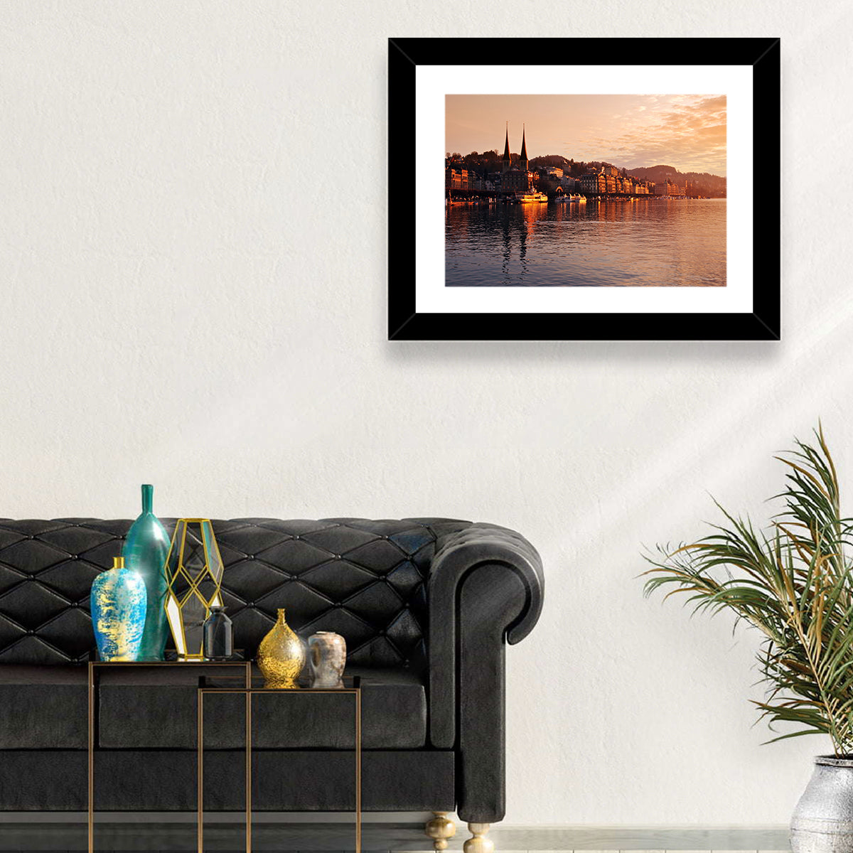 Lucerne Lake Sunset Skyline Wall Art