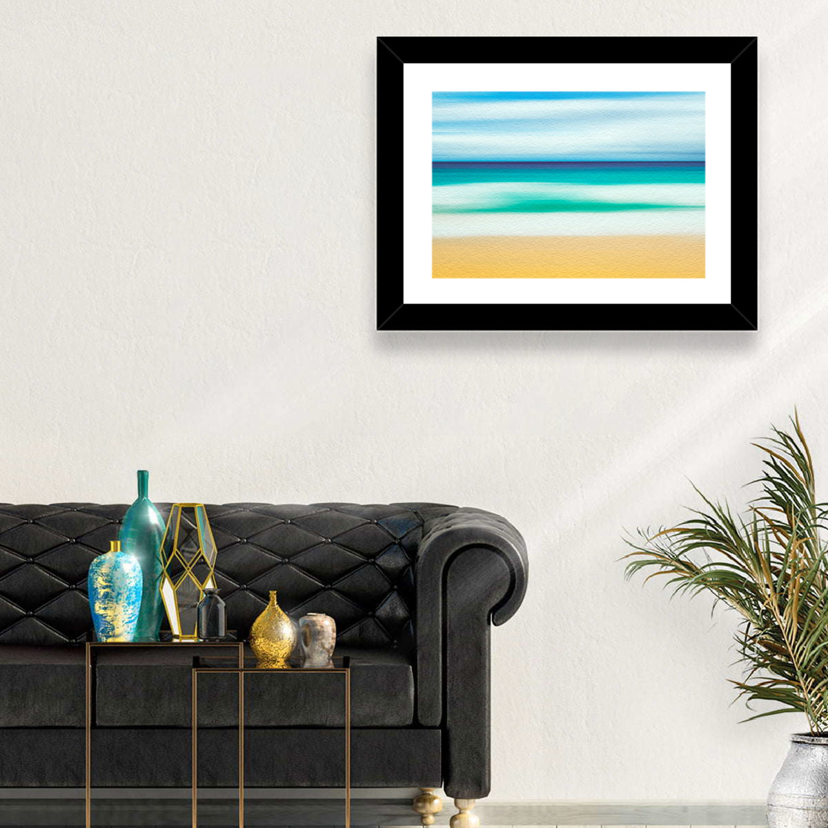 Sand and Surf Abstraction Wall Art in a room, landscape