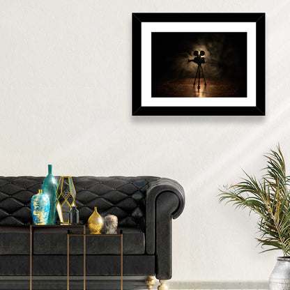 Backlit Vintage Movie Camera Wall Art