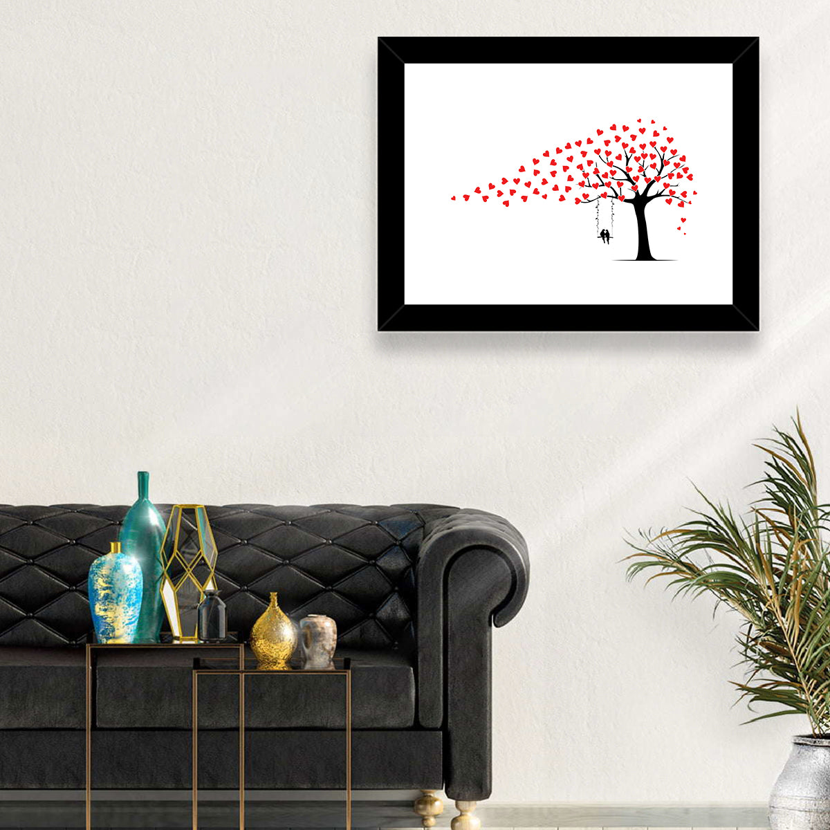 Heart Leaf Tree Silhouette Wall Art