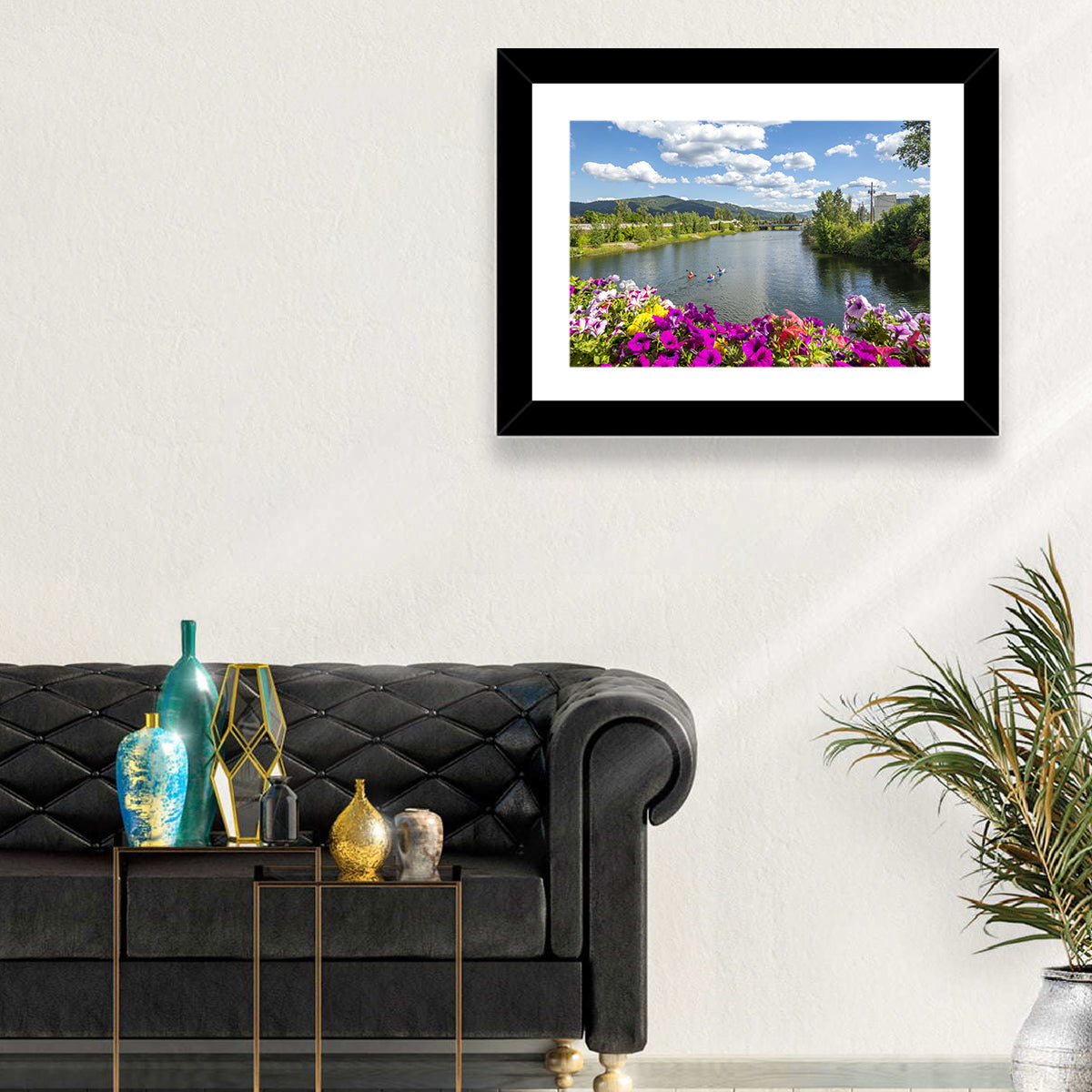Sand Creek River with Petunias Wall Art