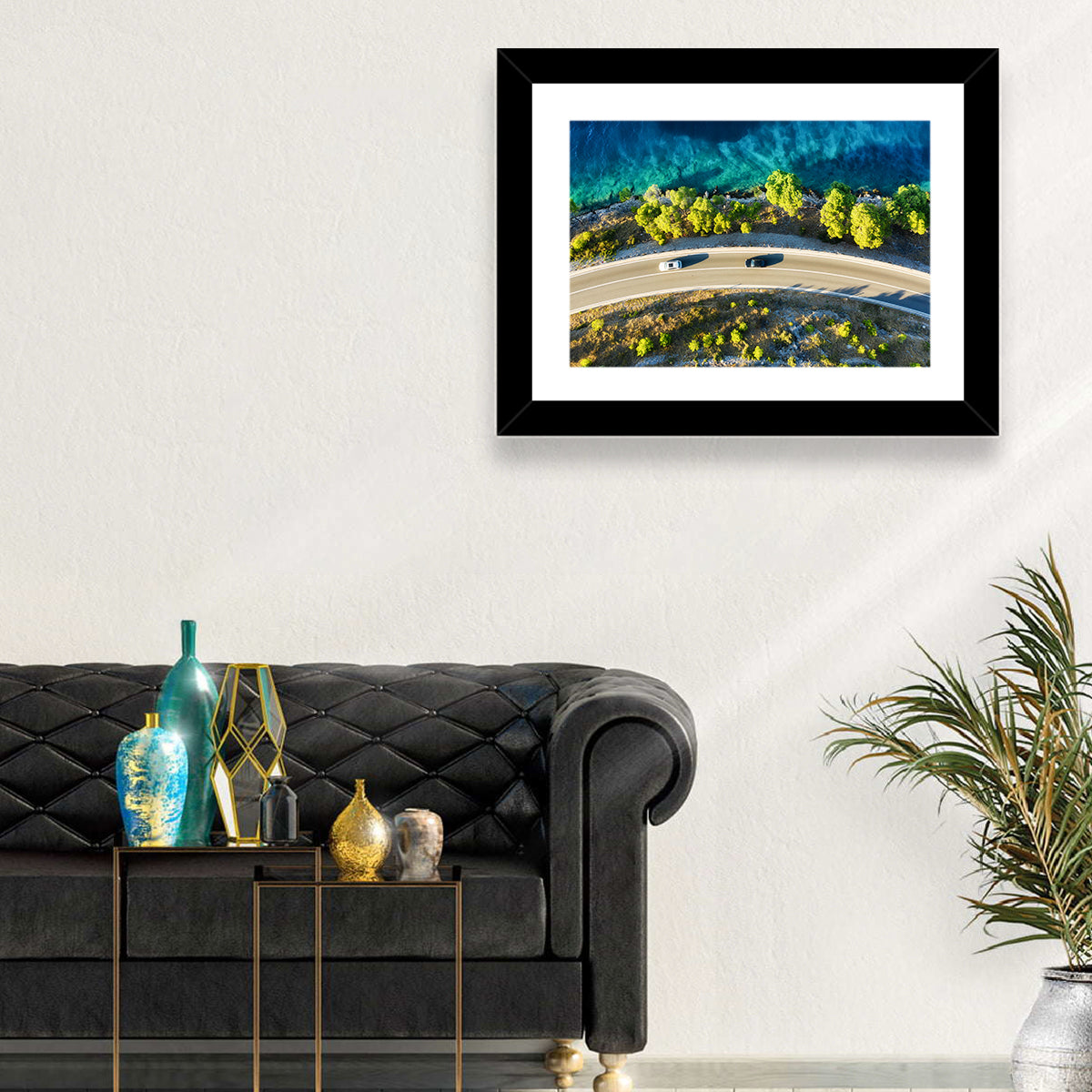 Coastal Highway Wall Art in a room, landscape