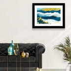 Flowing Streams with Gold Accents Wall Art