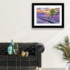 Lavender Field at Sunset Wall Art