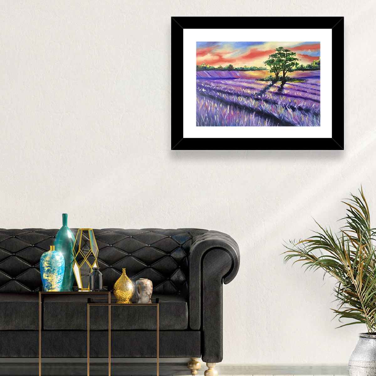 Lavender Field Sunset Wall Art