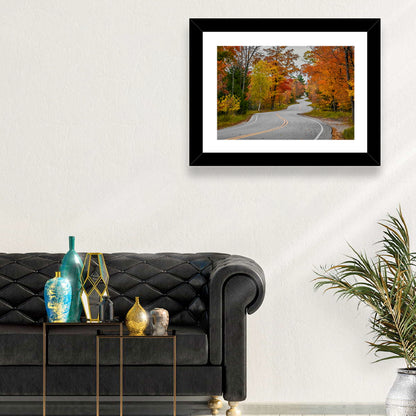 Winding Autumn Highway Wall Art