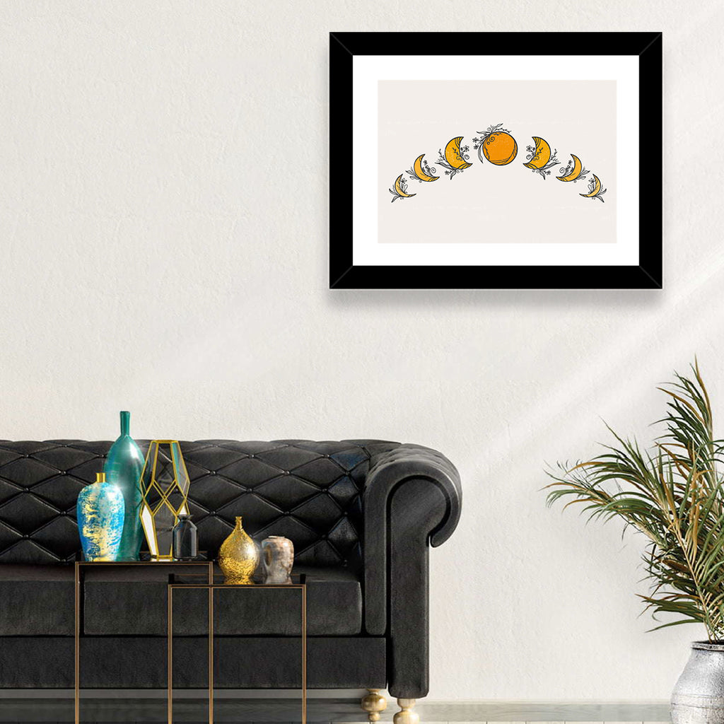 Lunar Phases Floral Arc Wall Art