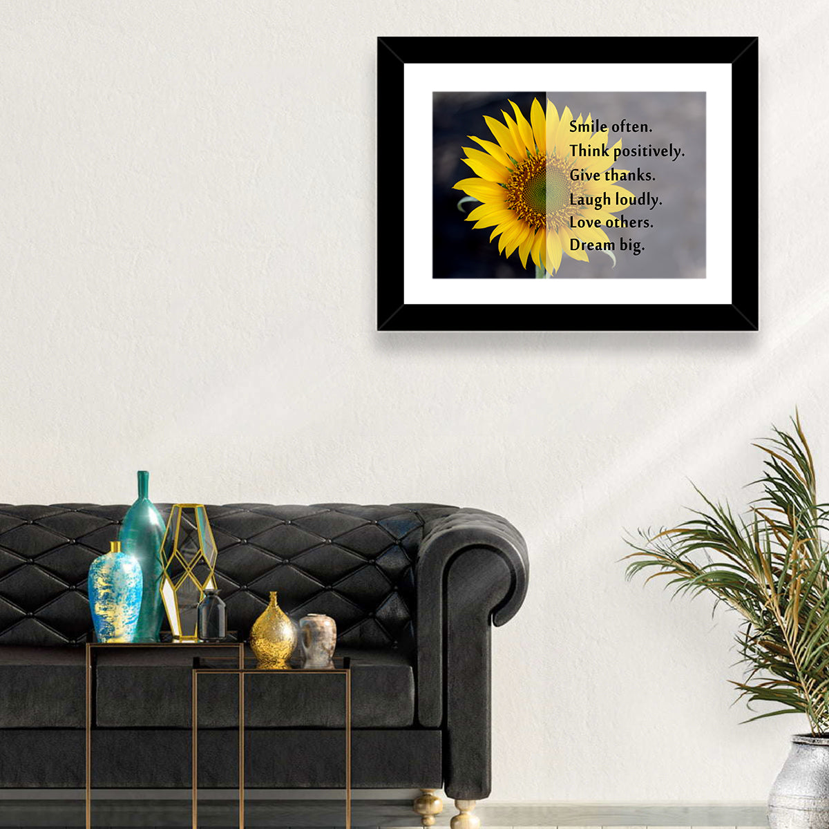 Sunflower Smile Typography Wall Art