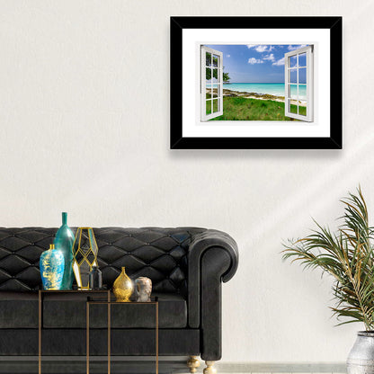 Gazebo on Pier Over Turquoise Ocean Wall Art