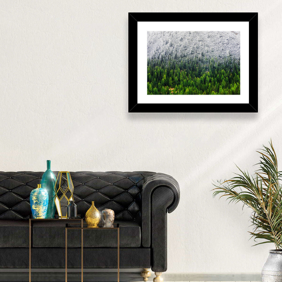 Snowy Dolomites Forest Wall Art