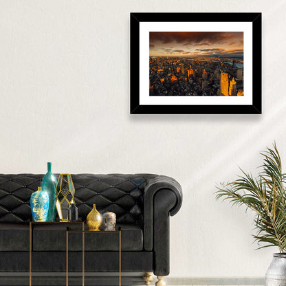 South Manhattan Sunset Skyline Wall Art