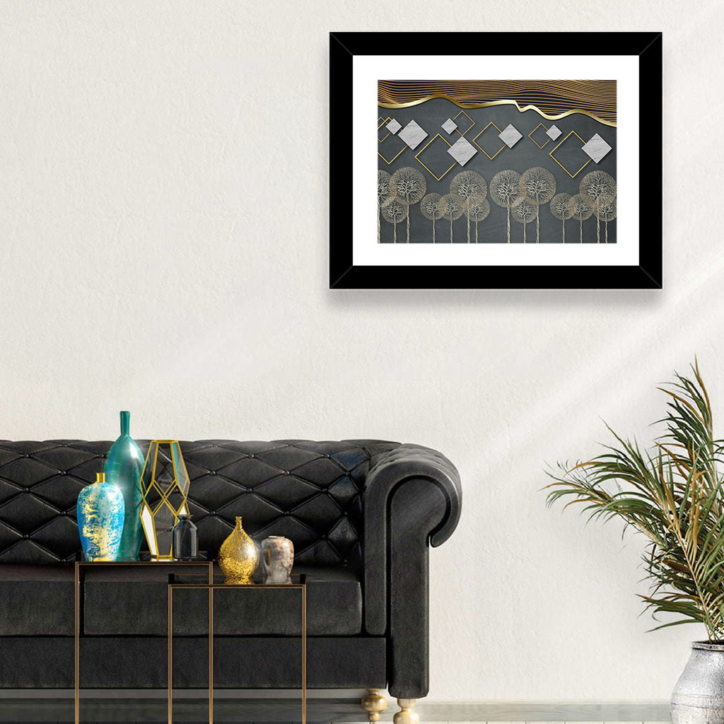Gray and Gold Dandelion Wall Art